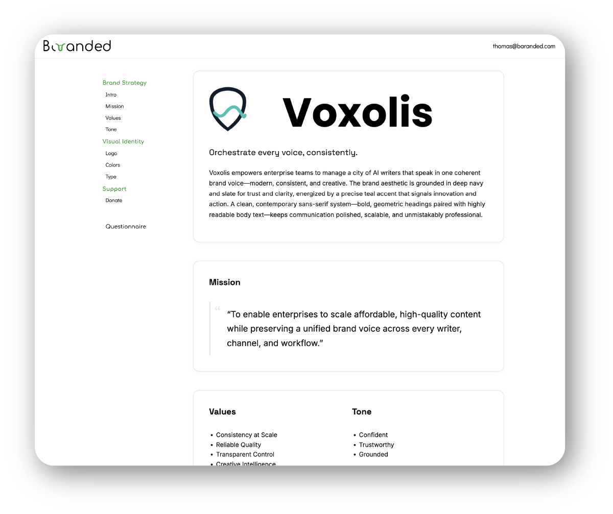 Baranded product preview